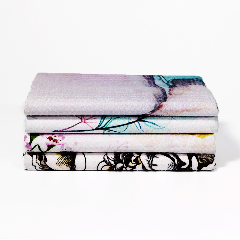 Custom 85% Polyester 15% Nylon Kitchen Dish Towel Waffle Woven Tea Towel for Kitchen Cleaning