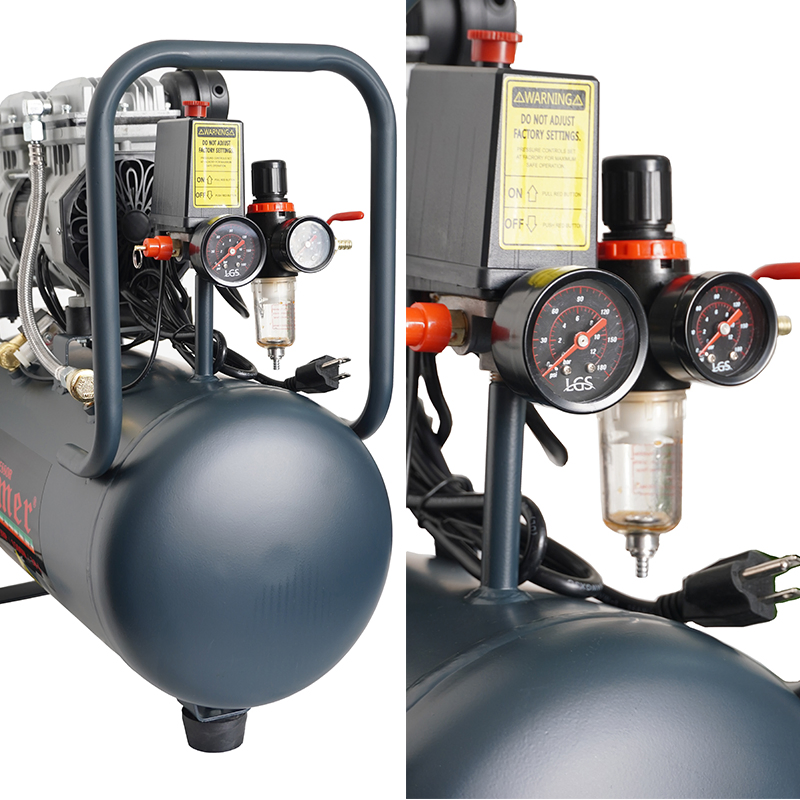 Поршневой безмасляный воздушный компрессор Luogesen 24л, 1390Вт