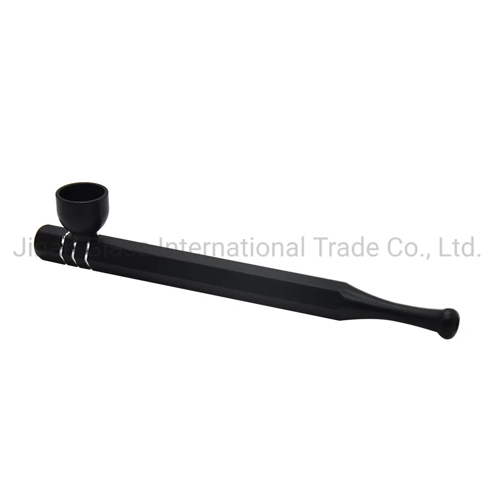 Pencil Shape with Silver Stripe Pipe Smoking Pipe