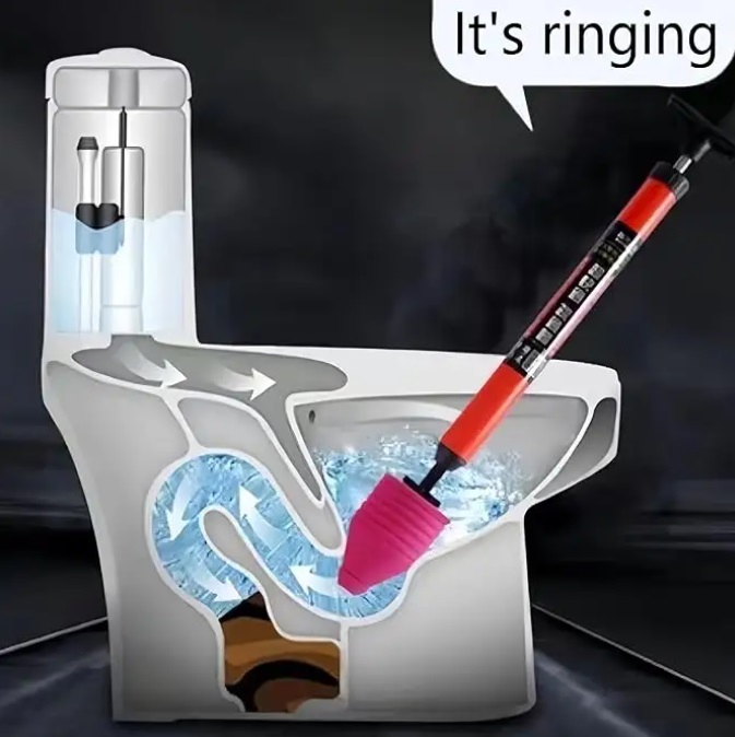 High Pressure Toilet Unclogger Air Drain Clog Remover Plumbing Tool Pipe Plungers