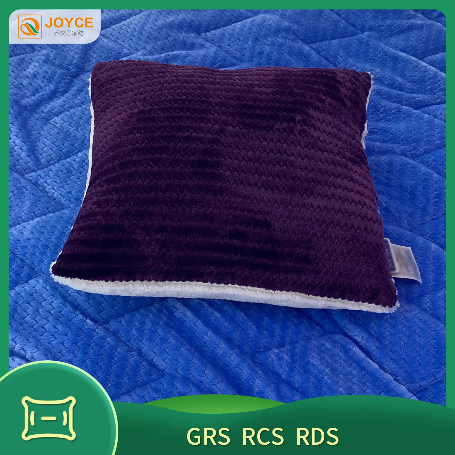 45*45 Breathable Comfortable Blue Yellow White Softness Flannel Pillow Cushion