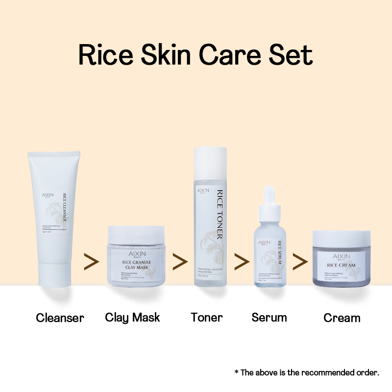 Beauty Cosmetics Skin Care Rice Skin Care Set Restore Skin Vitality and Elasticity Nourish
