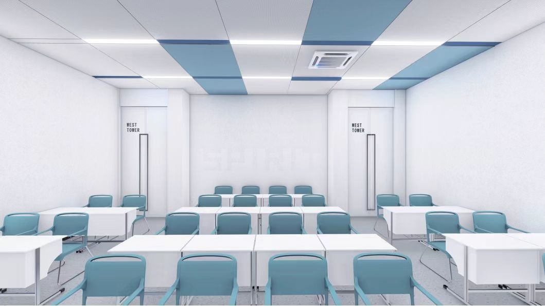Panovf Factory Non-Combustible Sound Absorbing Materials Fiberglass Acoustic Insulation False Ceiling Board for Classroom/School