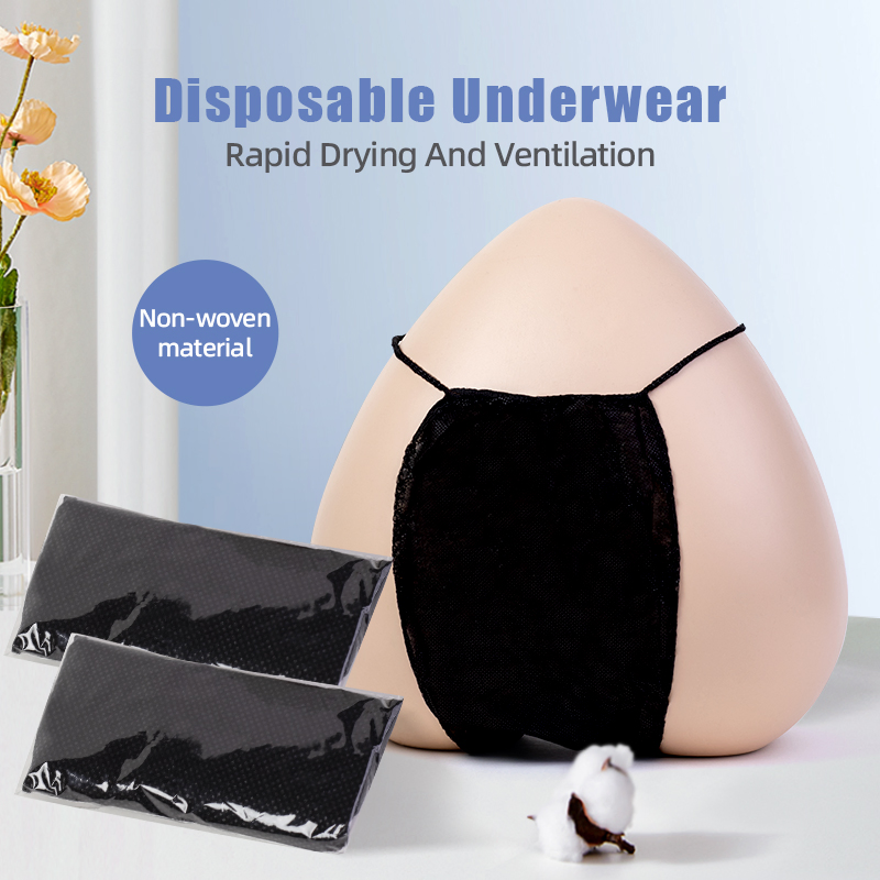 Disposable Lingerie Set Bikini Panties Black