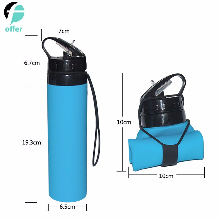 Five Colors Can Be Customized Logo Portable Sports Folding Silicone Collapsible Travel Cup