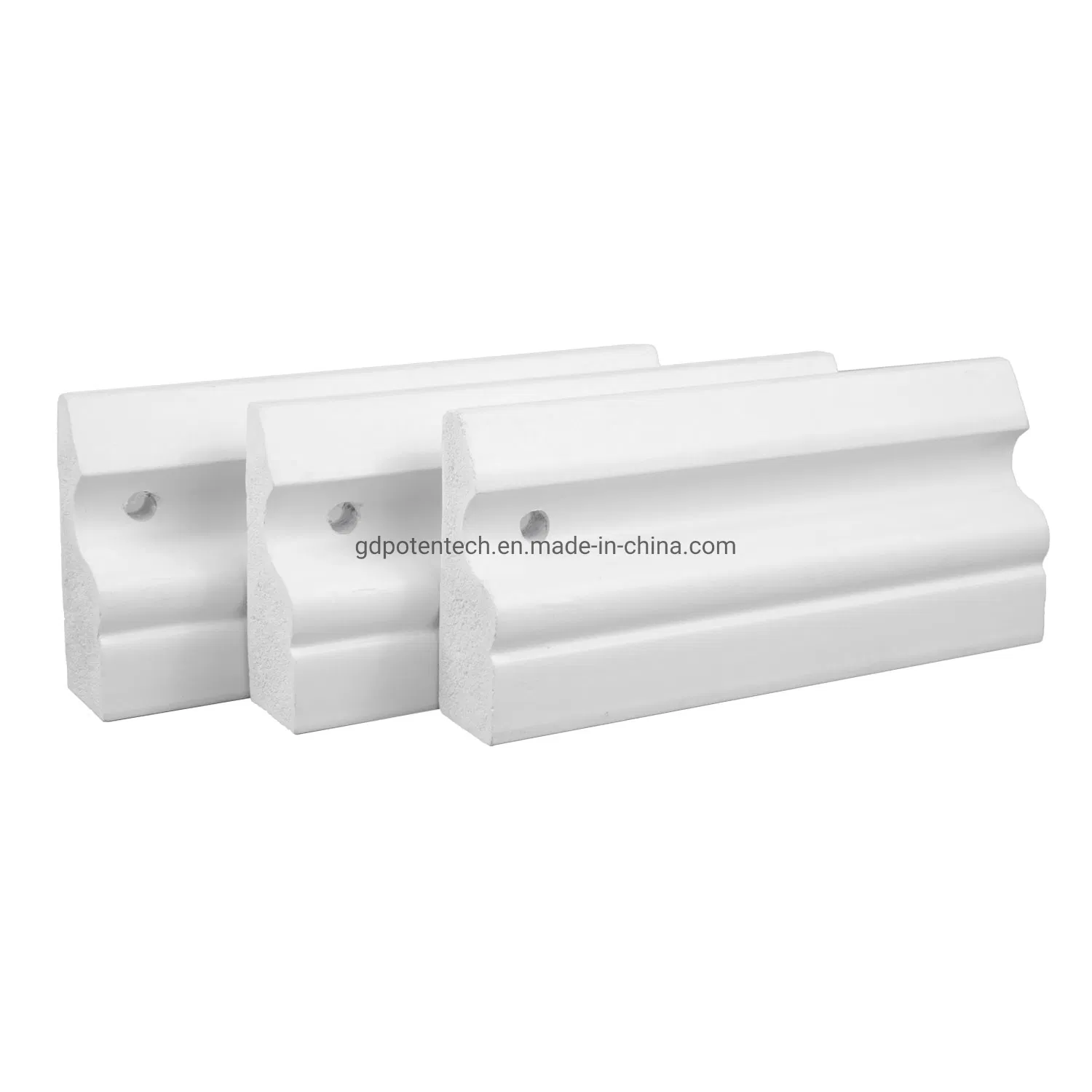 White Window Decoration PVC Mouldings Rams Crown Versatex with High Density