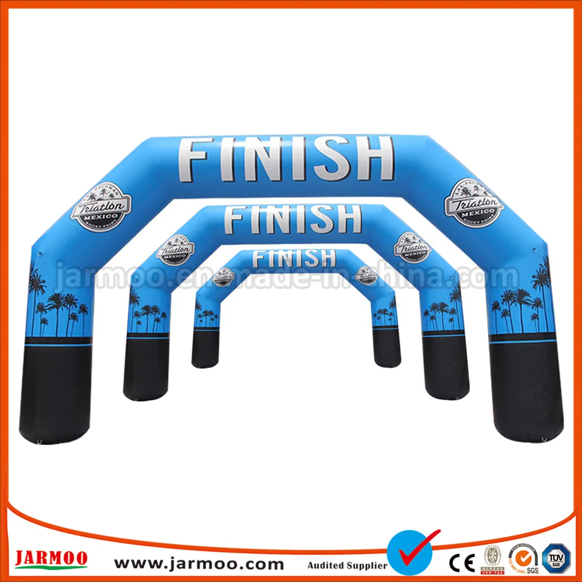 Free Design Custom Logo Printed Giant Rainbow Inflatable Arch