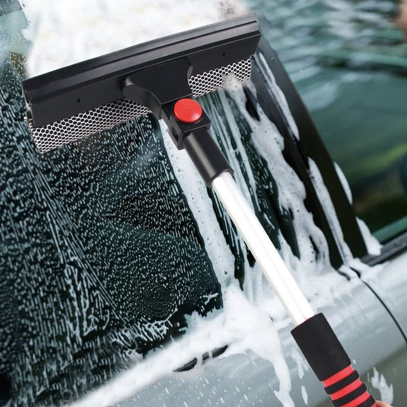 Soft Silicone Scraper, Rotary Brush Head, Multifunctional Window Squeegee