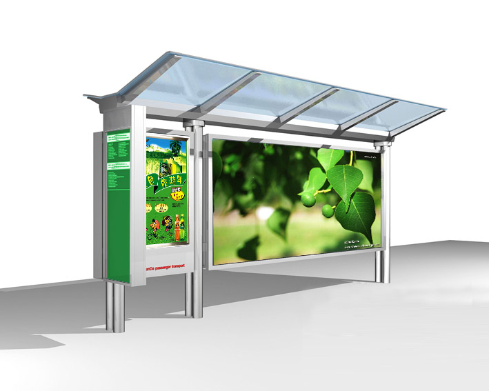 Outdoor Stainless Steel Structure Aluminum Alloy Bus Shelter