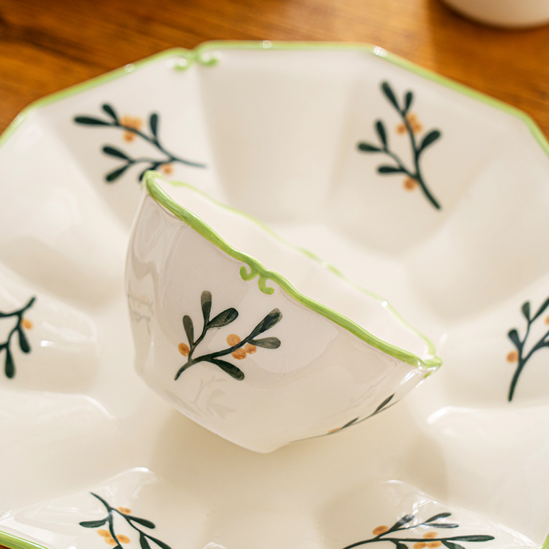 Ceramic Tableware Set Rice Serving Bowls Color Glaze Ceramic Soup Bowl
