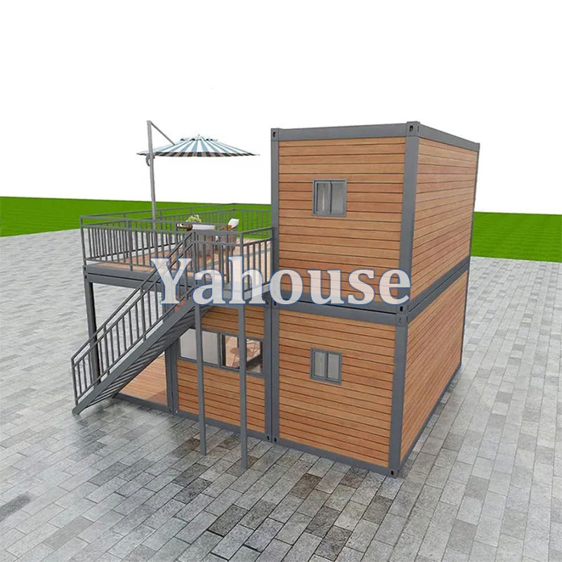 Prefabricated Modular Wood Plastic Composite Container House /Prefab Wood Office Container Home for Constrction Site Dormitory