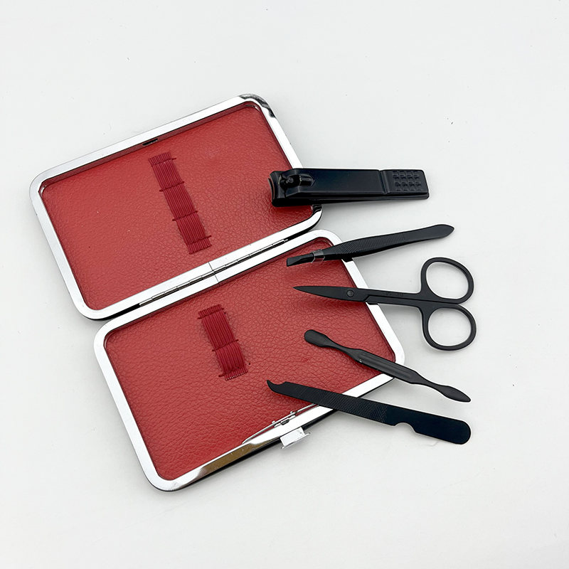 High End Black 5PCS Beauty Nail Cleaning Tools Nail Care Kit Manicure Set