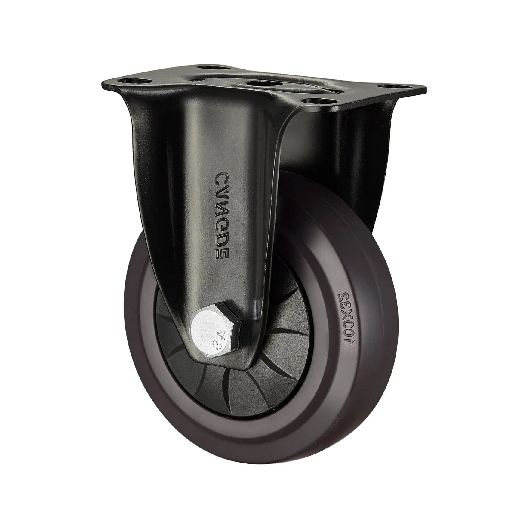 Brown TPR Rubber Medium Duty Casters - Silent & Elastic 2.5/3/4/5 Inch Industrial Casters with Swivel, Fixed, Brake Options