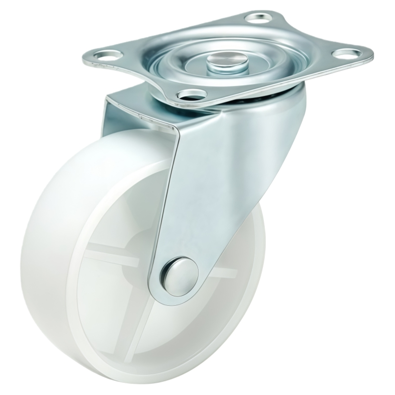 Shock Resistant Light Duty Caster Swivel White PP Wheel