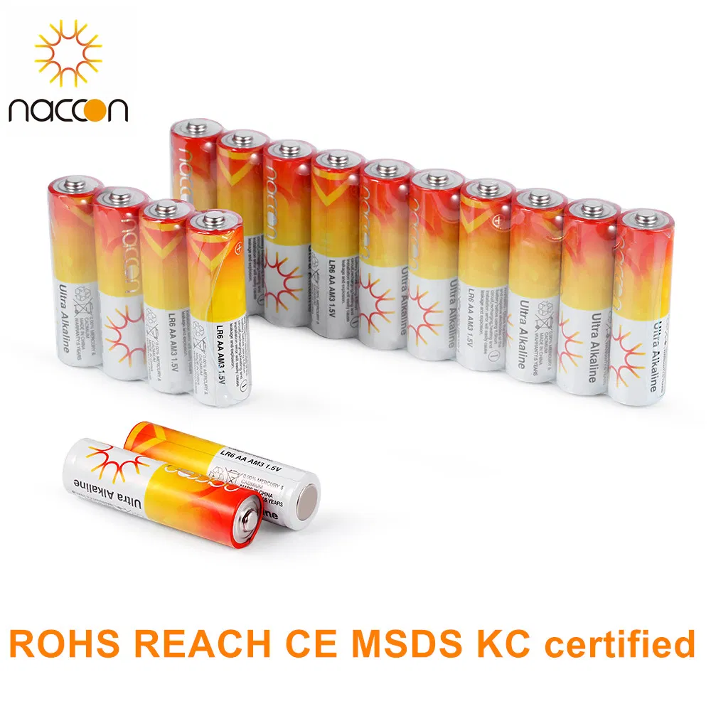 Factory Reasonable Price Am3 Lr6 AA Size Aluminum Jacket Alkaline Battery AA Battery with RoHS Kc Certificates