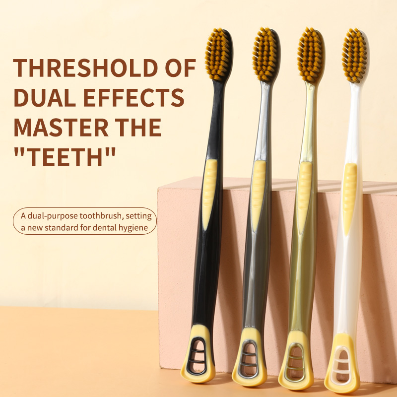 Rts High-Quality Toothbrush + Tongue Scraper Set Adult Soft Bristle Toothbrush