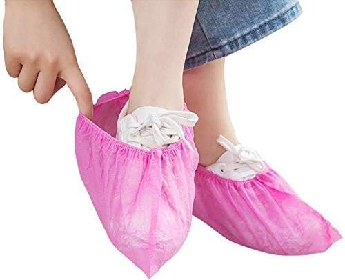 Pink Non-Slip Durable Thicked Non-Woven Overshoes Protector Disposable Shoe Cover