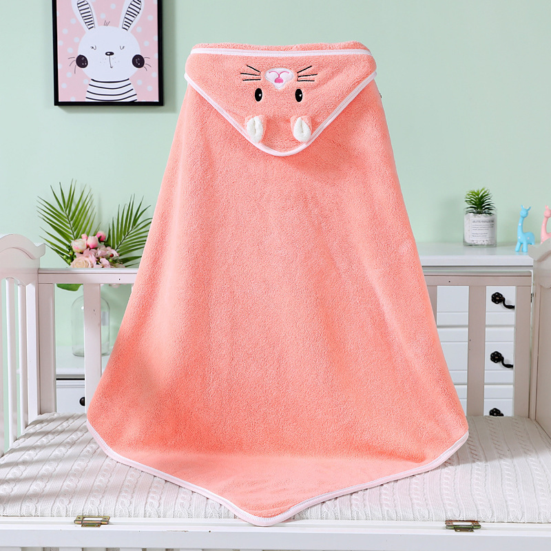 Coral Fleece Animal Shape Baby Bath Towel for Newborns