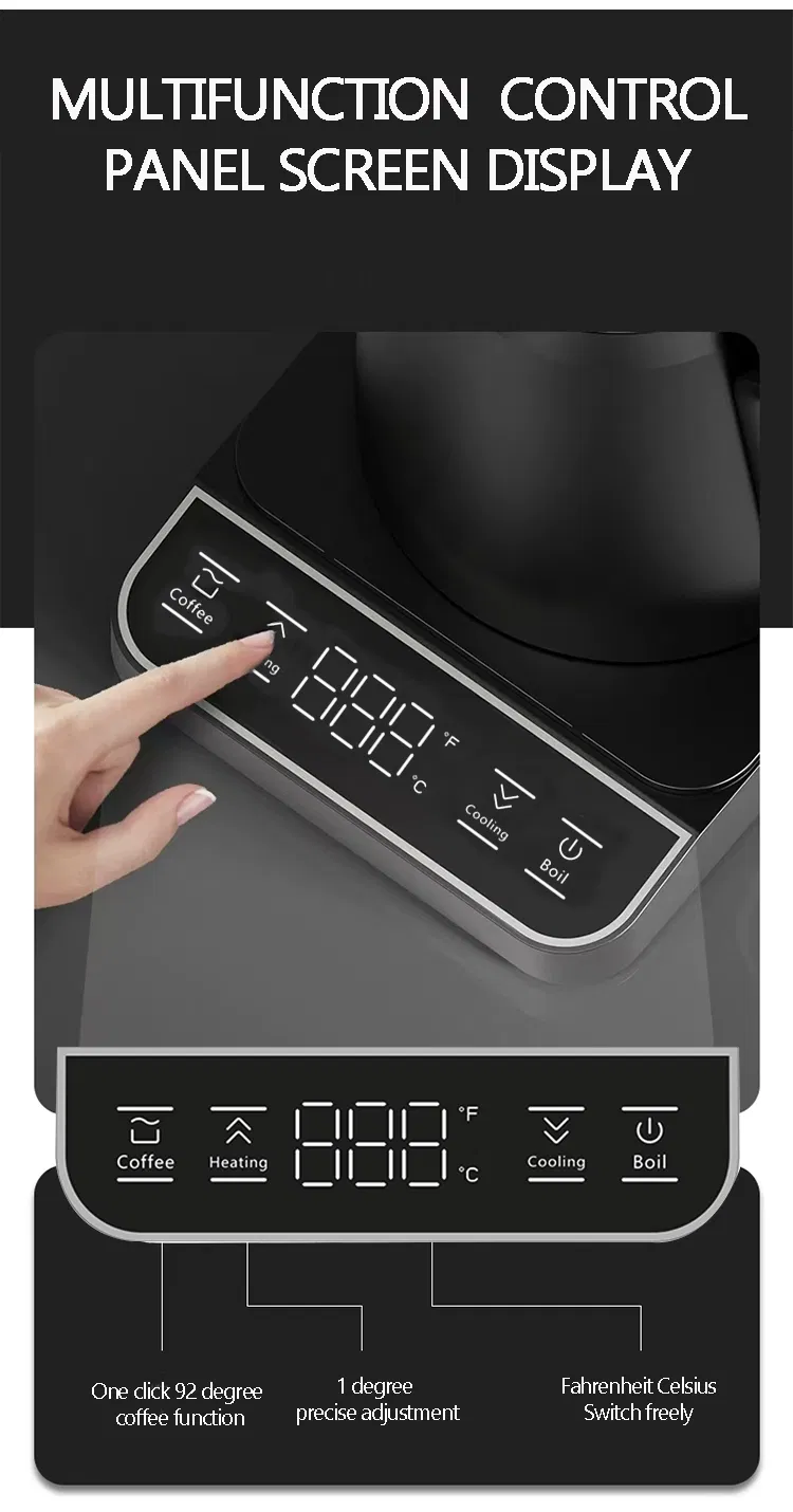 Electric Gooseneck Stainless Steel Water Kettle 800ml Stainless Steel Kettle Hand Boiler Gooseneck Pour Over Kettle for Coffee