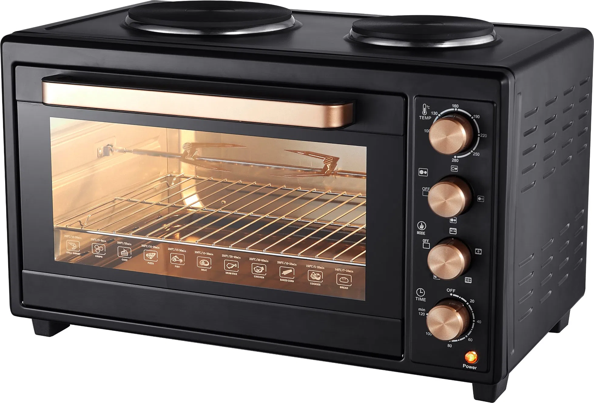 Home Kitchen Appliance Electric Large Oven with Hotplates Rotisserie Convection