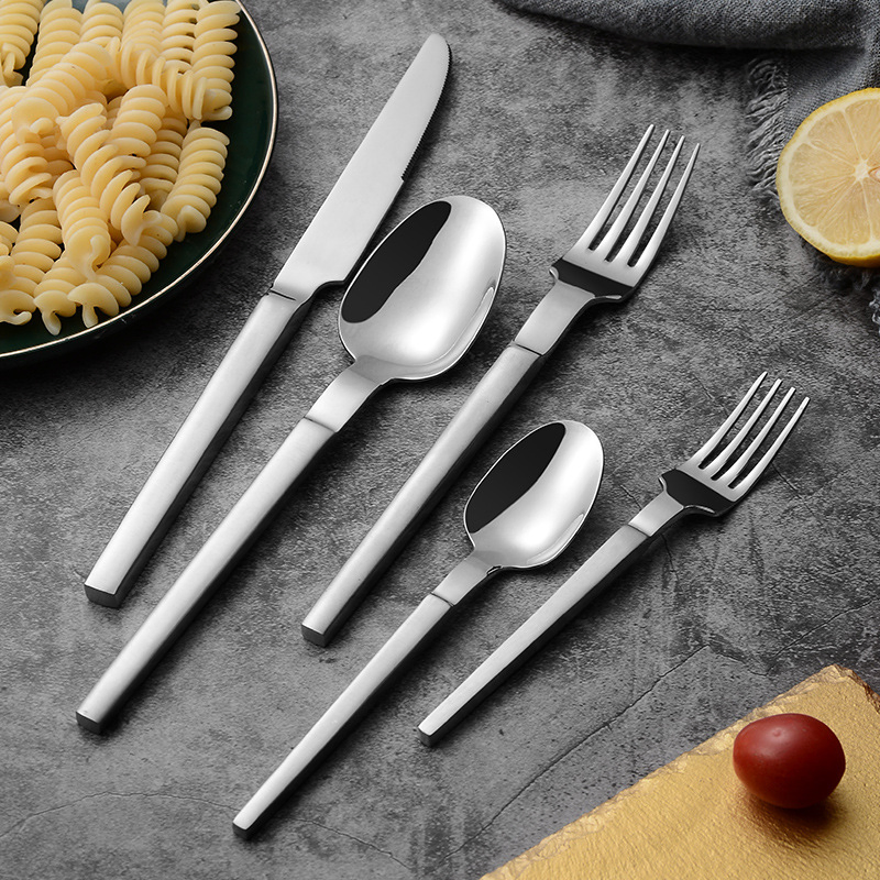 Stylish Stainless Steel Square Handle Cutlery Set Amazon Price Premium