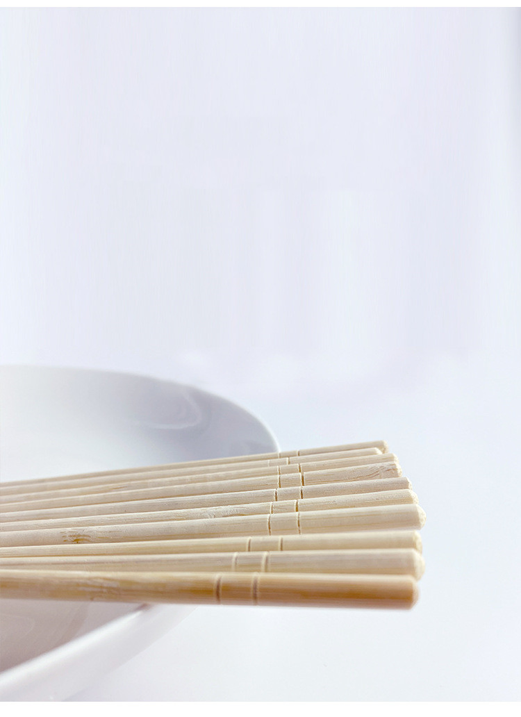 Natural Bamboo Disposable Round Chopsticks with Paper Package
