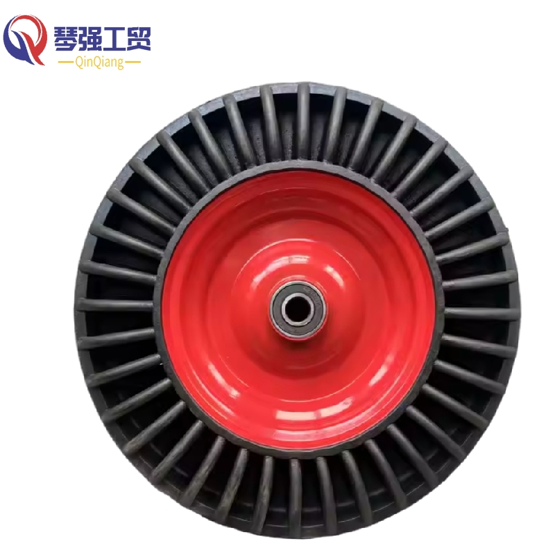 Factory Direct Selling Wheel Barrow Solid Rubber Tire 16 Inch 4.00-8 with Powder Coated Steel Rim