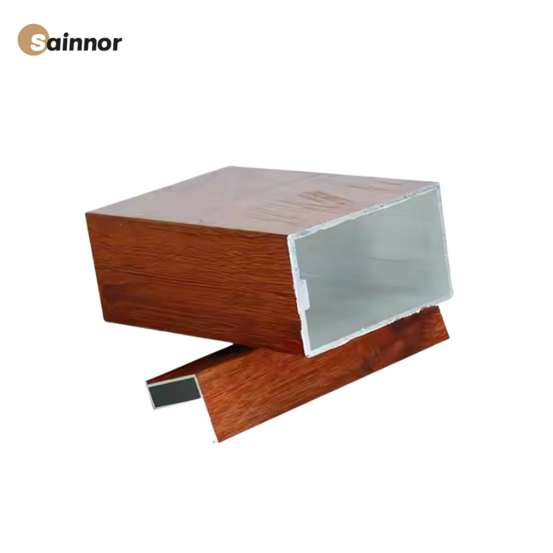 Premium Custom Aluminium Window Extrusion Profile with Wood Grain Finish