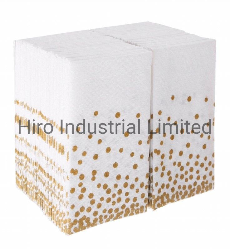 High Quality Disposable Dinner Paper Napkins with Logo Gold Stamping