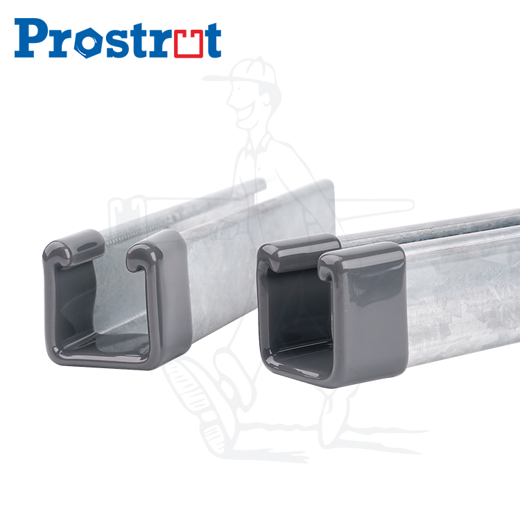 Strut Channel Gret Color Open Type End Cap PVC Cap