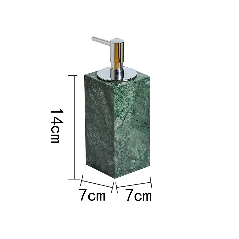 Green Marble Soap Dispenser Set for Bathroom