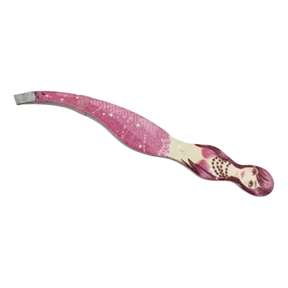 Non-Slip Stainless Steel Makeup Beauty Eyebrow Clips Tweezers with Mermaid Pattern
