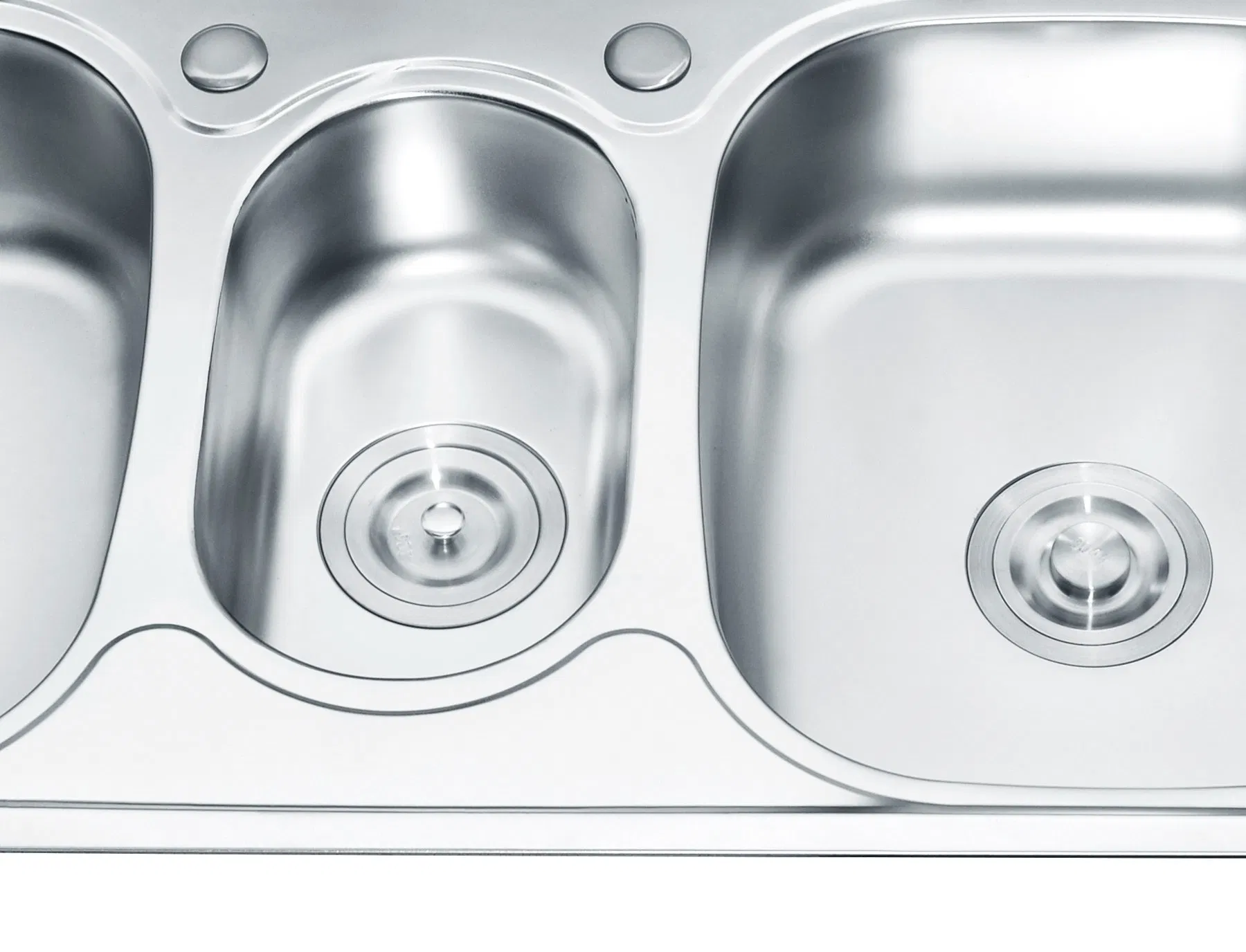 Top Mount Double Bowl Stainless Steel Sink with Drainboard Custom Size Hotel Kitchen Laundry Wash Sink