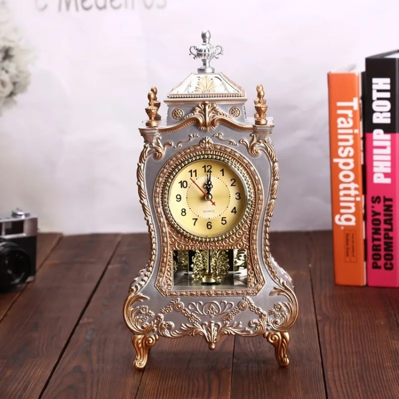 Customized Antique Desk Clock with Silent Sweep and 16 Melodies
