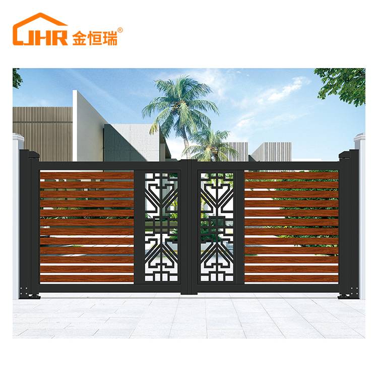 Adjustable Electric Aluminum Fence Panels with Artificial IVY Privacy Gate