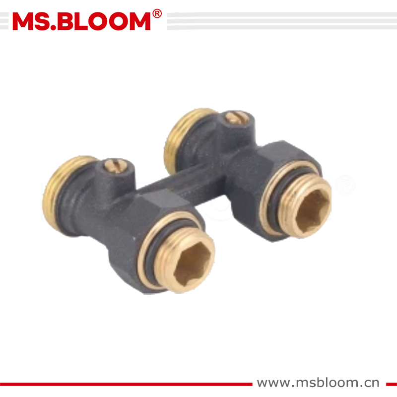 Yuhuan Manufacturer H Straight Radiator Valve Brass Type Nickel Plated with Adaptor