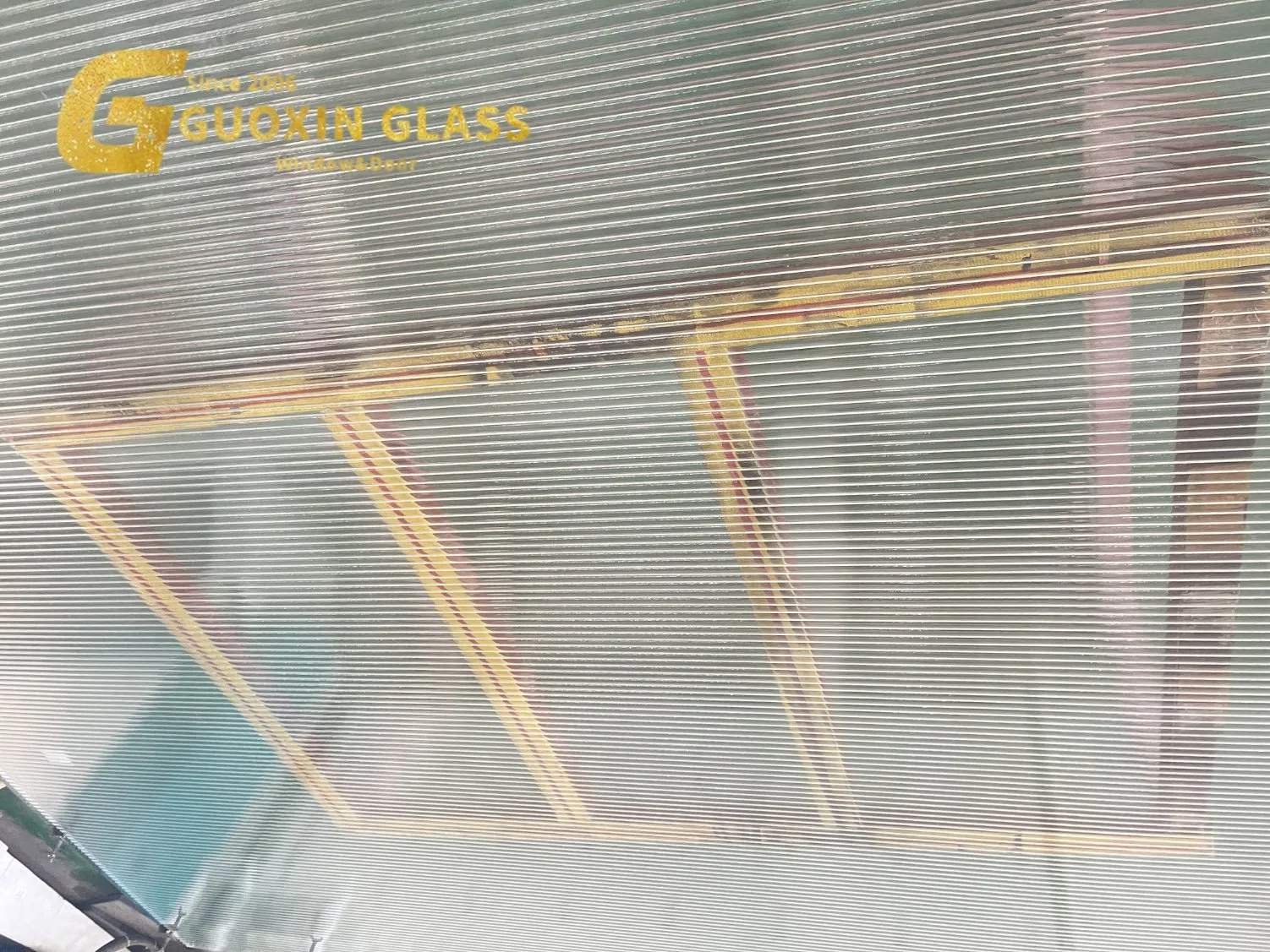 Elegant Solid Color Wave Design Frosted Tempered Glass Panels