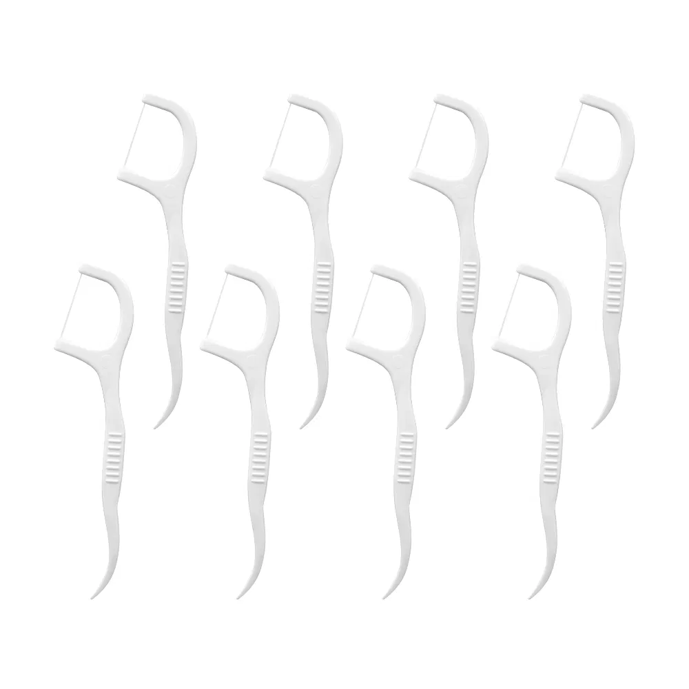 Curved Handle Dental Floss Picks - Ergonomic Design for Hard-to-Reach Teeth Cleaning