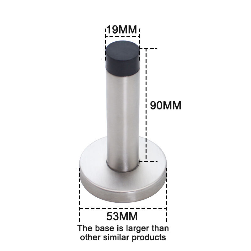 New Door Stopper Rubber Stainless Steel 304 Wall Mounted Door Stopper