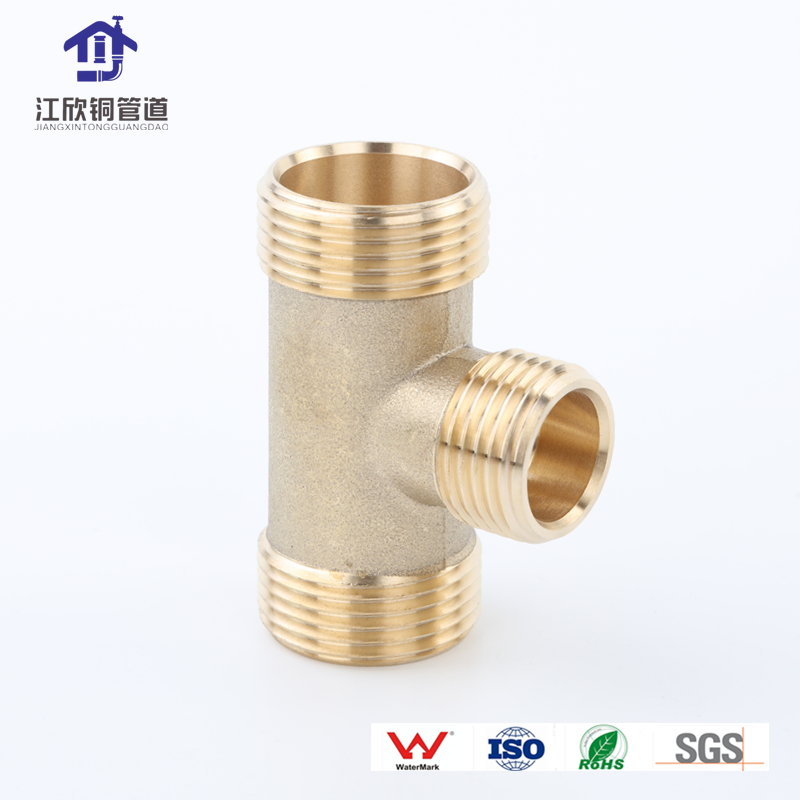 Lead-Free Brass Female Equal Tee Water Pipe Connector Health Usage