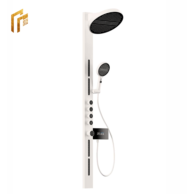 Factory Direct Price Gun Gray Nu Style Thermostatic Overhead Shower Faucet Panel Column Tower