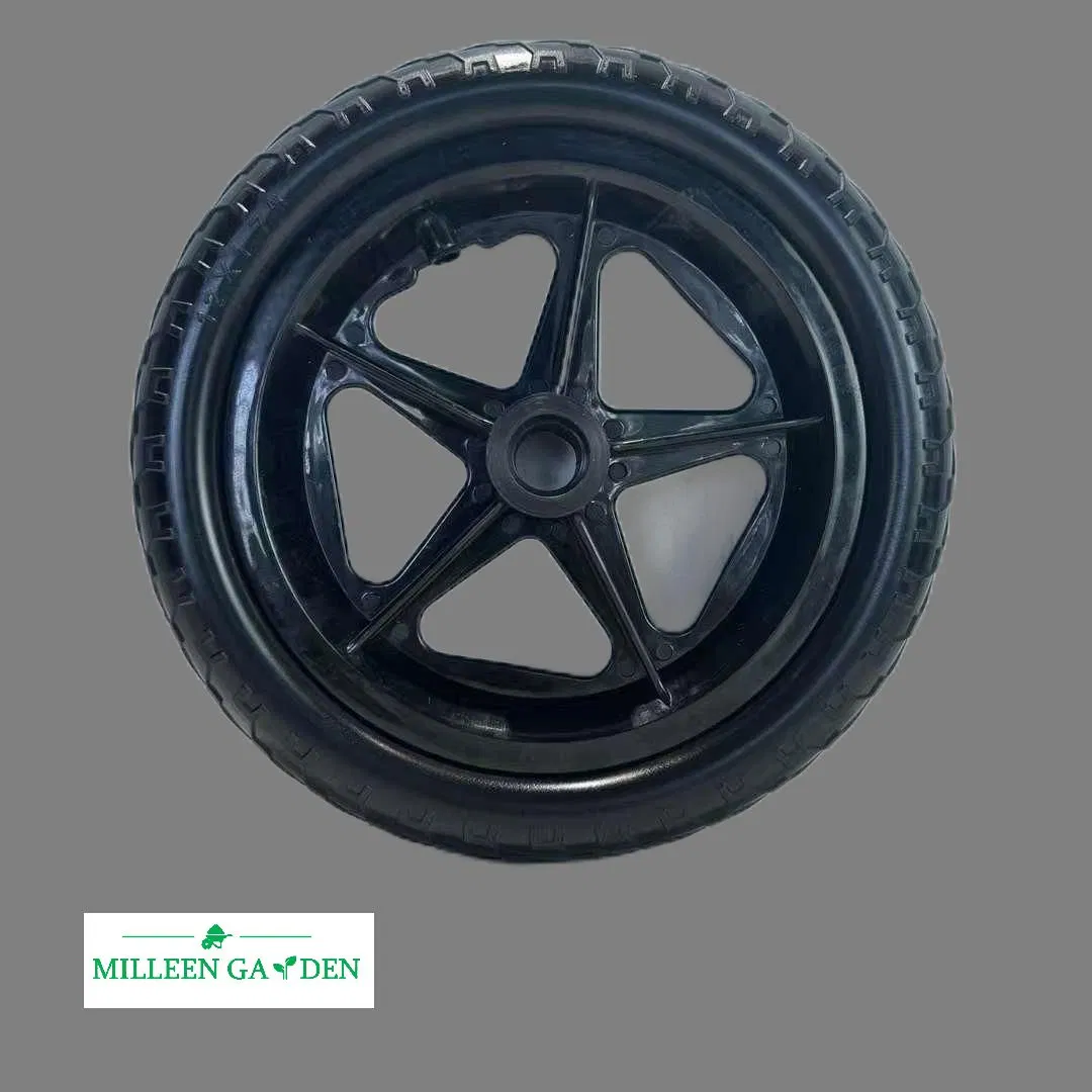 12 Inch Solid Rubber Wheelchair Driving Wheel with Keyway Bearing for Elderly Bicycles Electric Shopping Cart