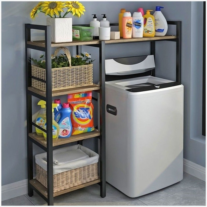 Home Furniture Metal Wood Shelf Over Washing Machine Storage Cabinet in New Design