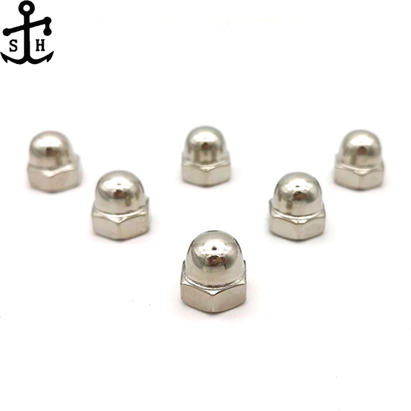 DIN1587 Cap Nut Factory Outlet Nickel Plated Non-Welded Entirety Round Acorn Head Hex Dome Cap Nut Carbon Steel M8 Wheel Lug Nut Decoration Materials