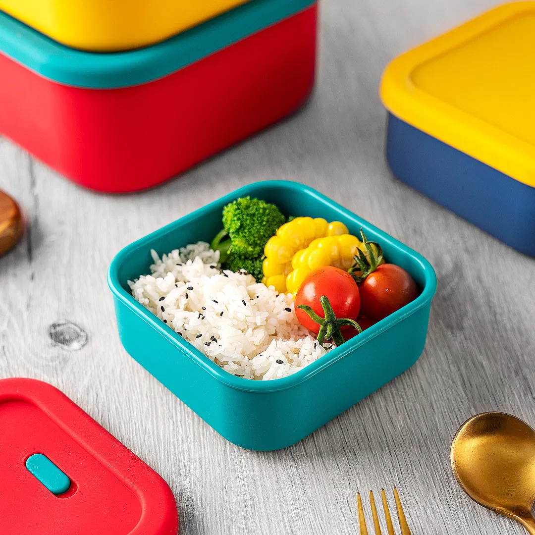 Versatile 300ml Square Silicone Food Storage Container for Meal Prep