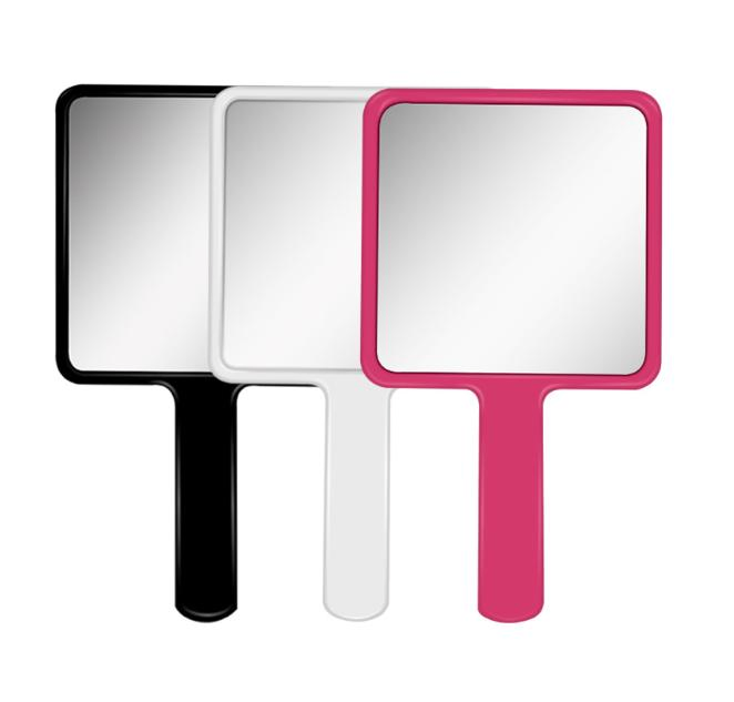 Custom Logo Square ABS Plastic Single Sided Hand Held Makeup Mirror