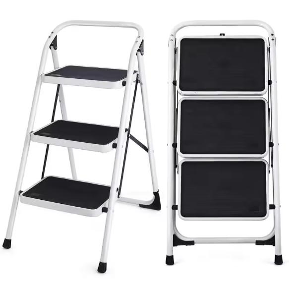 Quality Assurance 80cm Steel Library Ladder 330lb 2 Step Folding Multipurpose Ladders