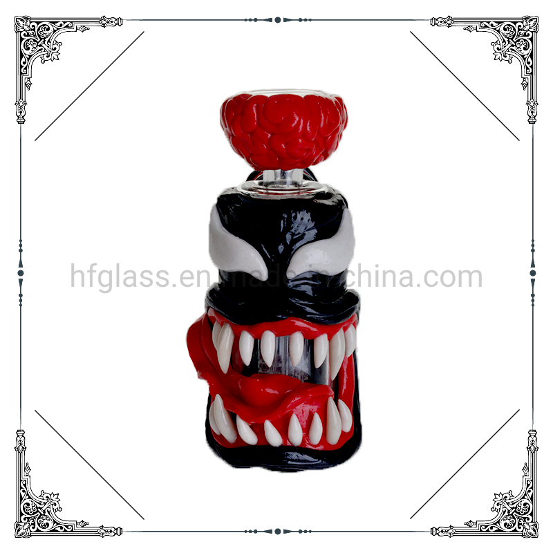 New Design 3D Hand Painting Hammer Bowl Glass Big Size Hookah 6 Arms Perc Smoking Water Pipe