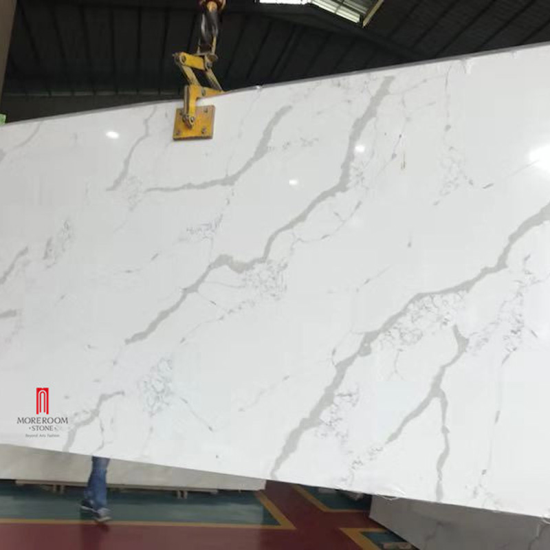Wholesale Marble Look Quartz Stone Slab Kitchen Countertop, Bench Top