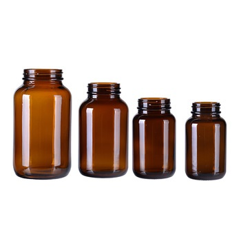 Pharmaceutical 60ml Wide Mouth Amber Glass Pill Bottles